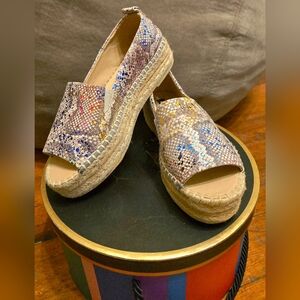 DKNY Shimmering Platform Espadrille Sandals